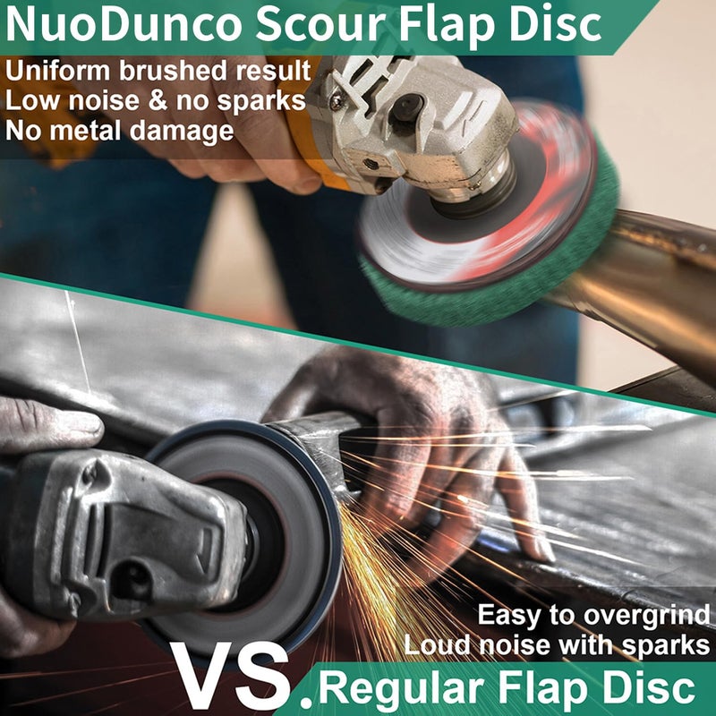 NuoDunco 10Pcs 180 Grit Scour Flap Disc 4 1/2 Inch Angle Grinder Attachment Coarse Sanding Disc Paint Rust Remover Wire Brush Metal Polishing Wheel - Image 4
